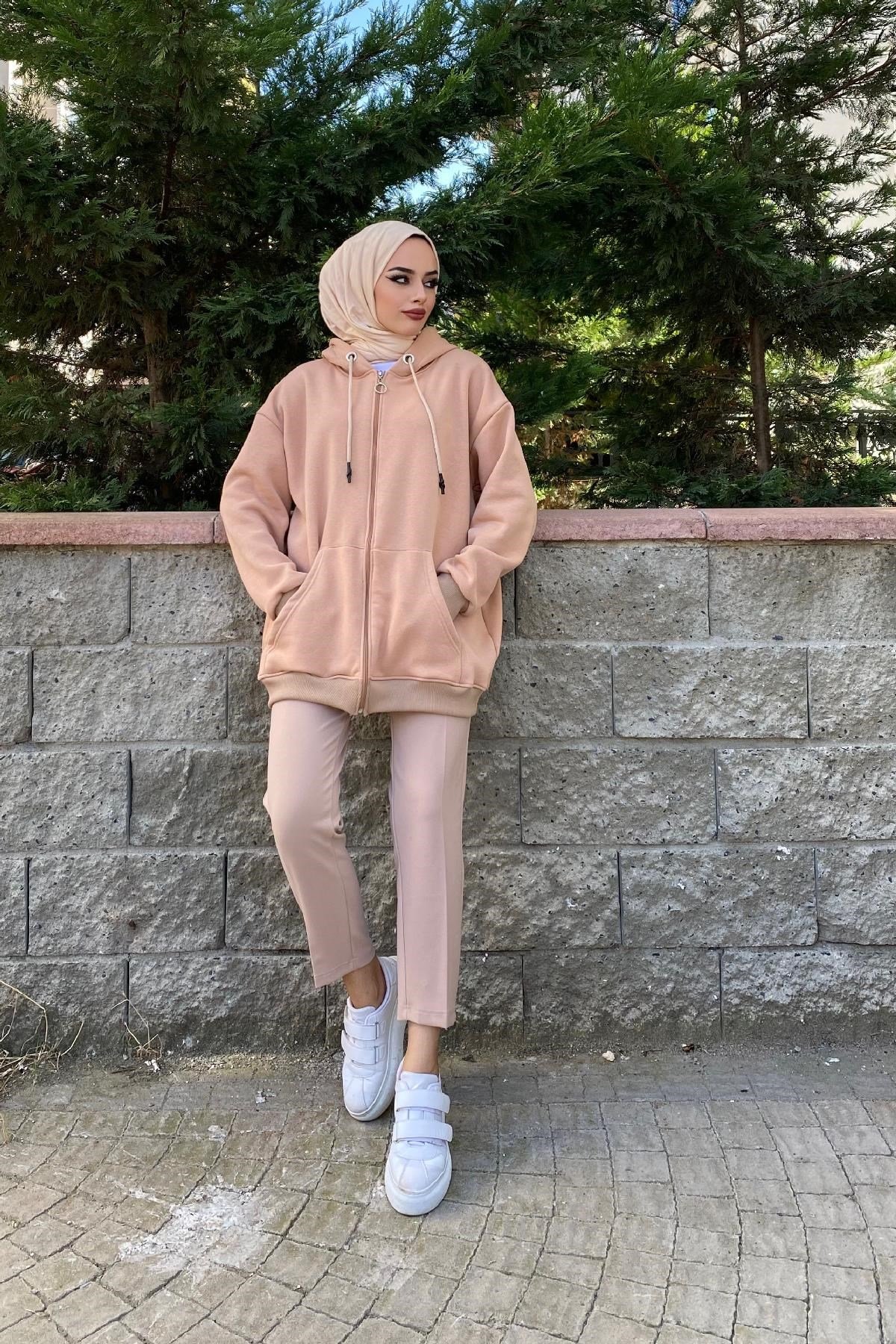 Fermuarlı Sweat SütlüKahve