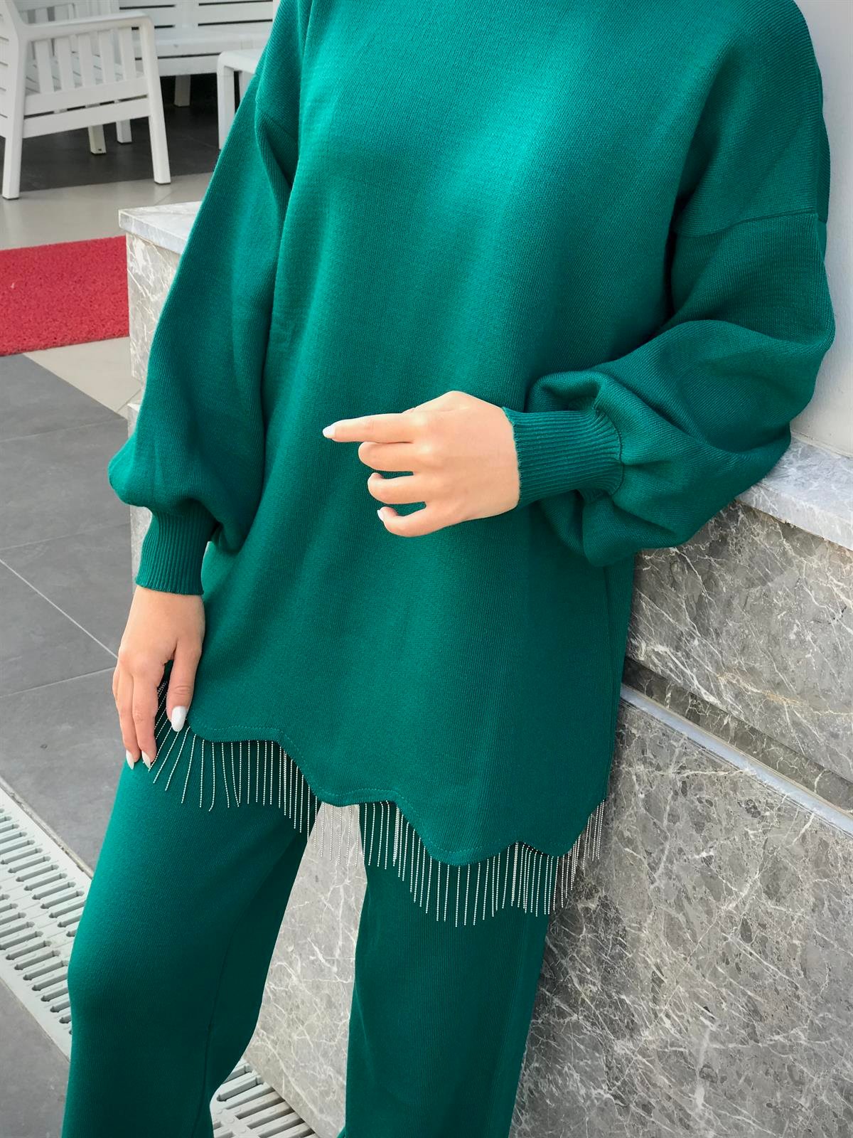 Firuze Triko Takım Zümrüt