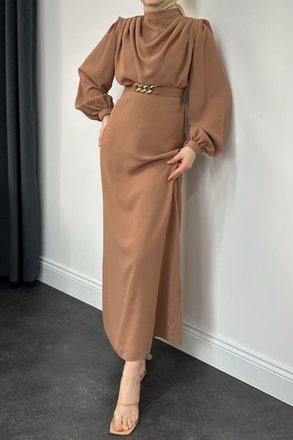 Meridan Üstü Drape Krep Abiye Büskivi