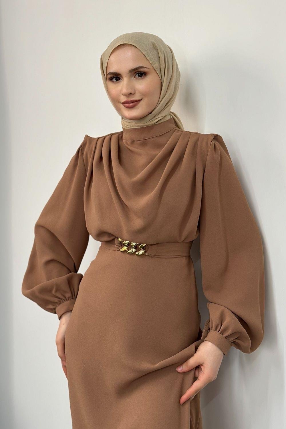 Meridan Üstü Drape Krep Abiye Büskivi