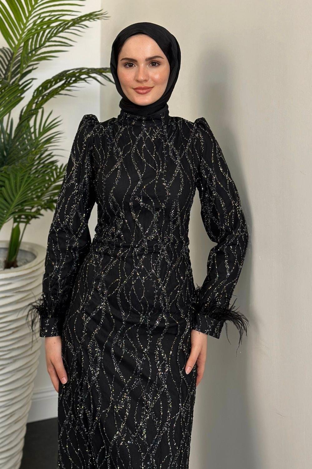 Natalia Simli Kalem Abiye Bebe Siyah