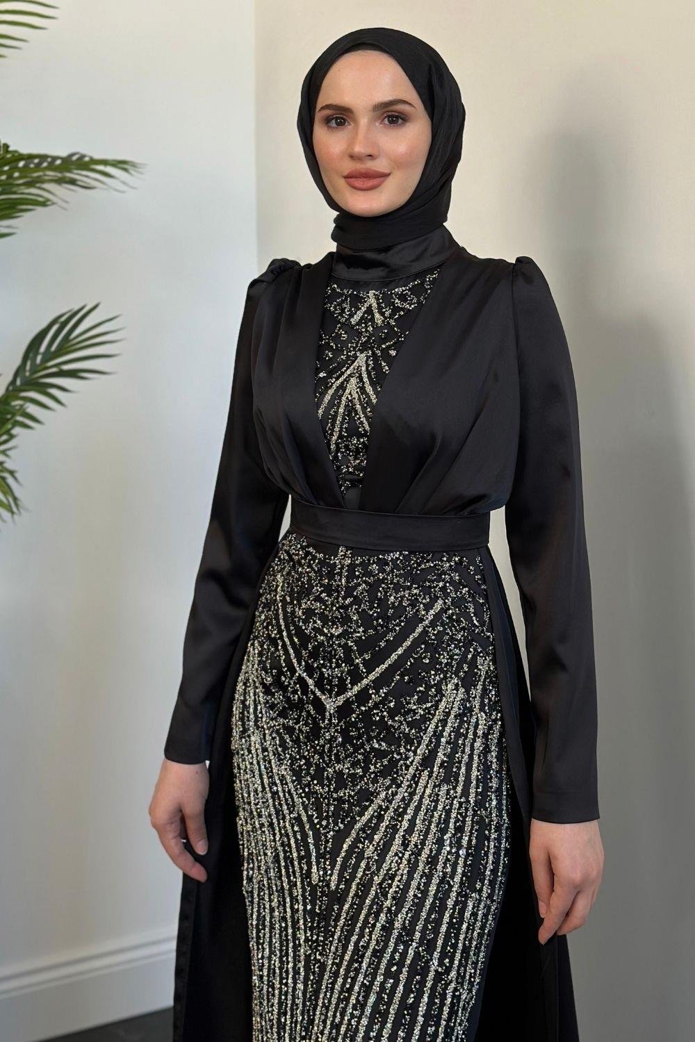 Palmira Pelerin Abiye Siyah 