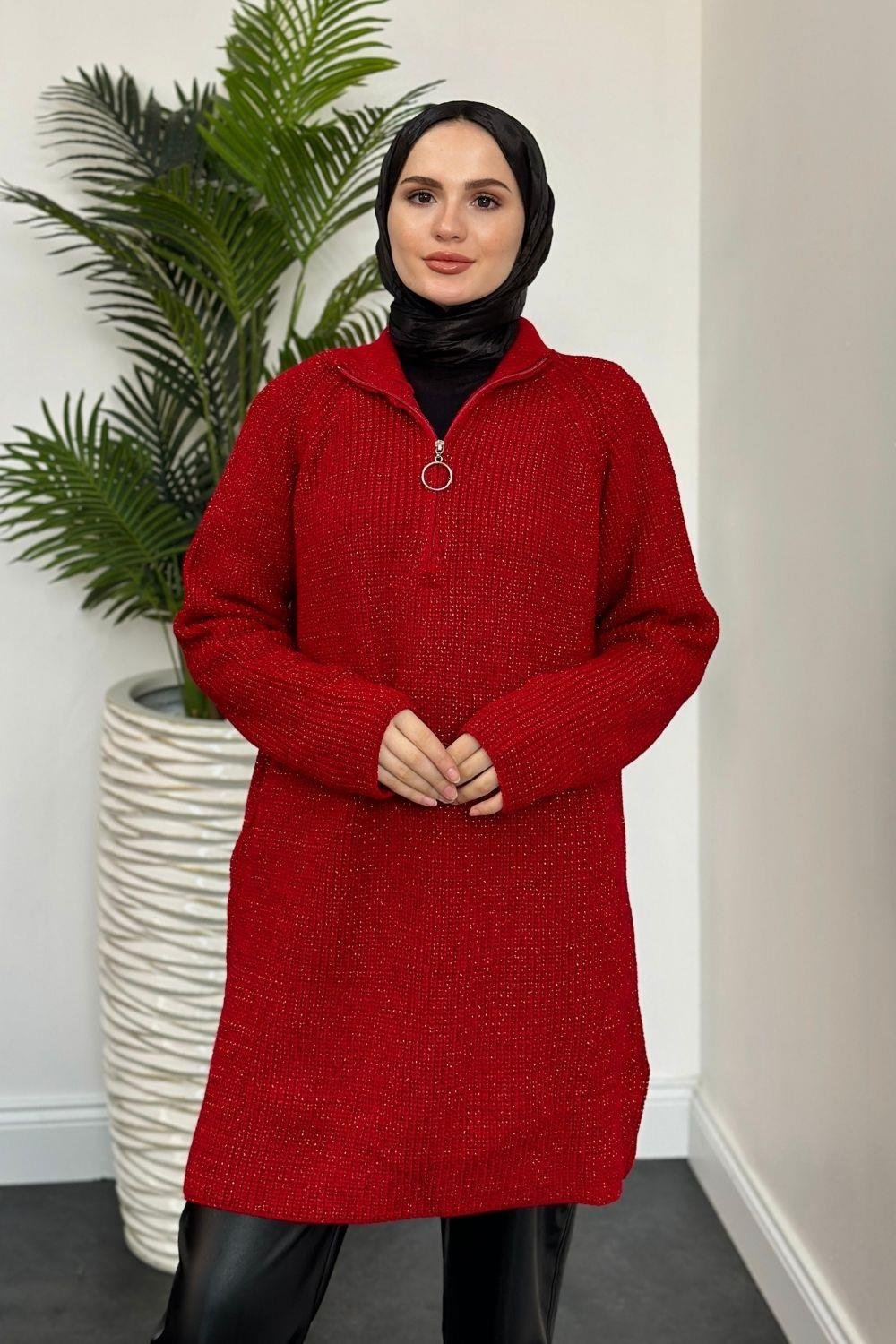 Trista Varak Detaylı Kazak Kırmızı