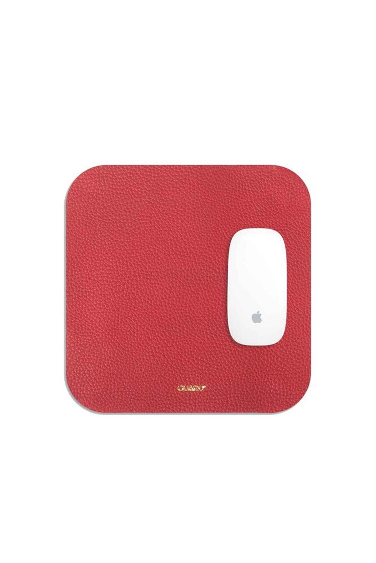 Guard Kırmızı Deri Mouse Pad 22 x 22 Cm