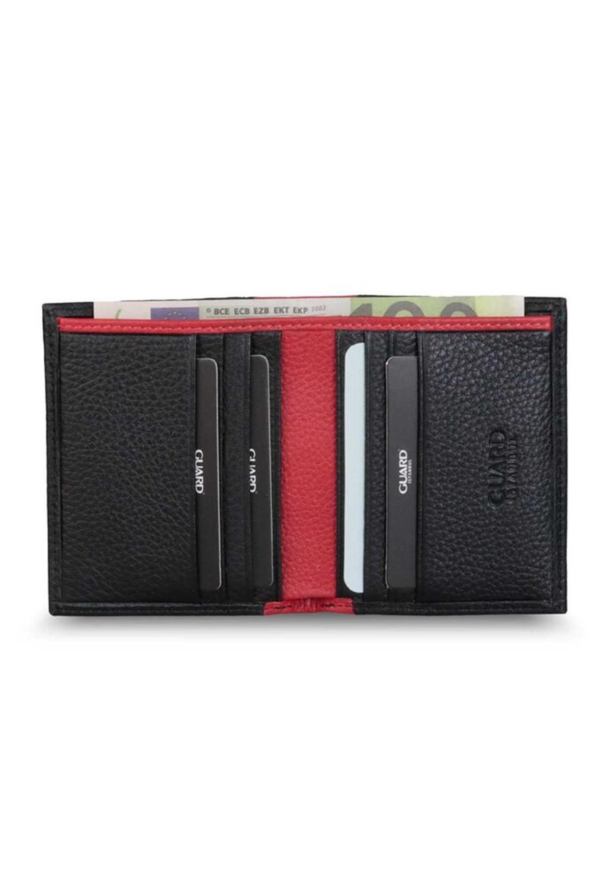 Guard Siyah/Kırmızı  Mini Deri Erkek Cüzdan