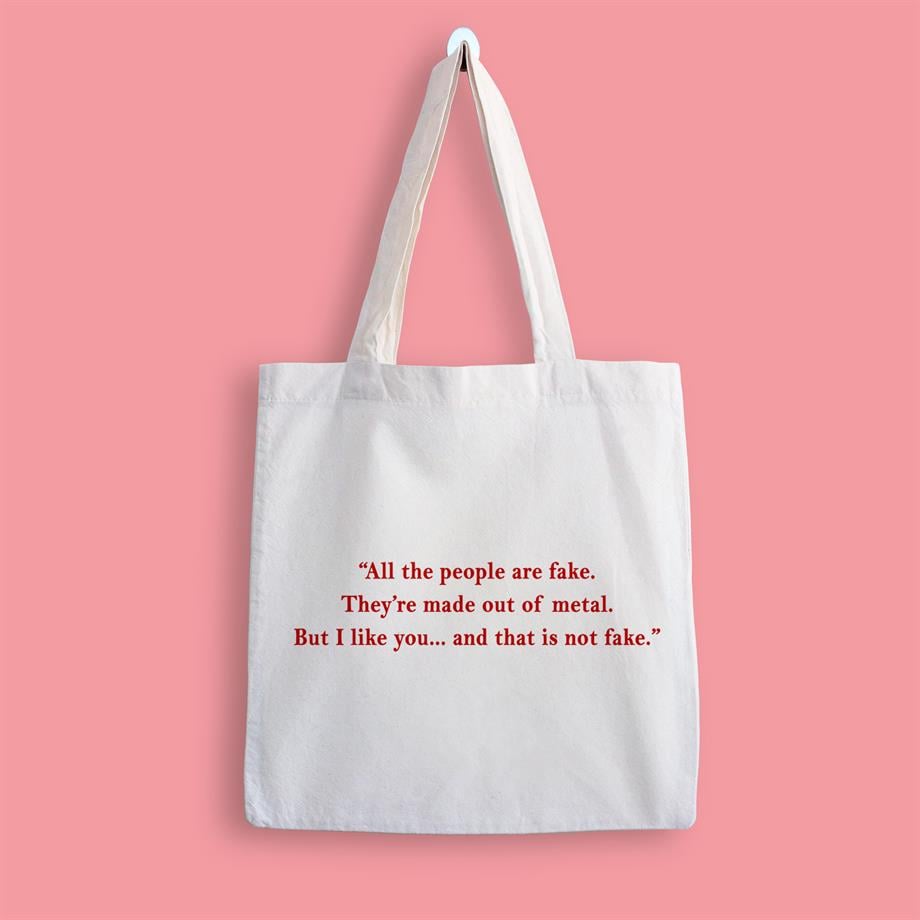 all the people are fake Baskılı Bez Çanta