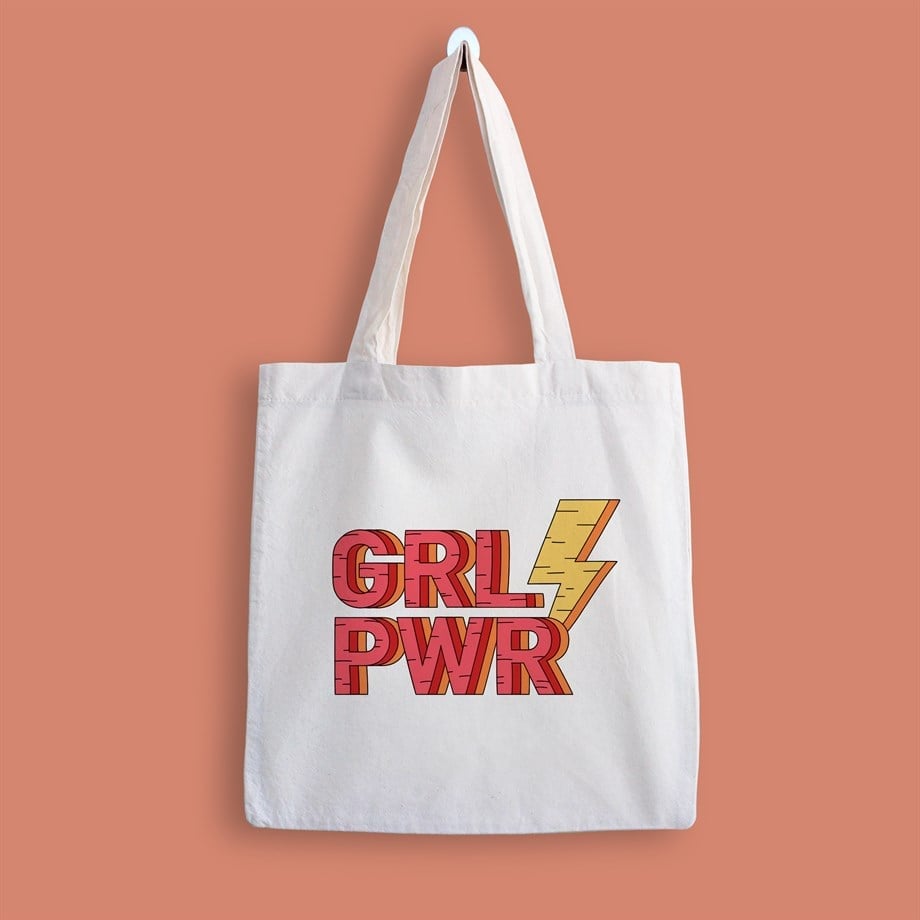 GRL PWR Baskılı Bez Çanta