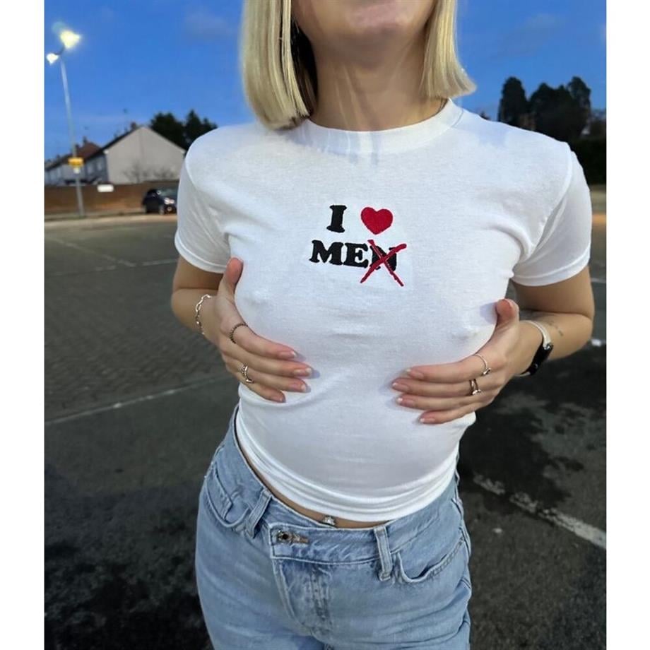 I Love Men Baskılı T-Shirt