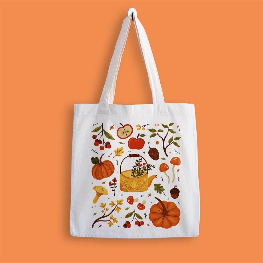 Kitchen Baskılı Bez Çanta