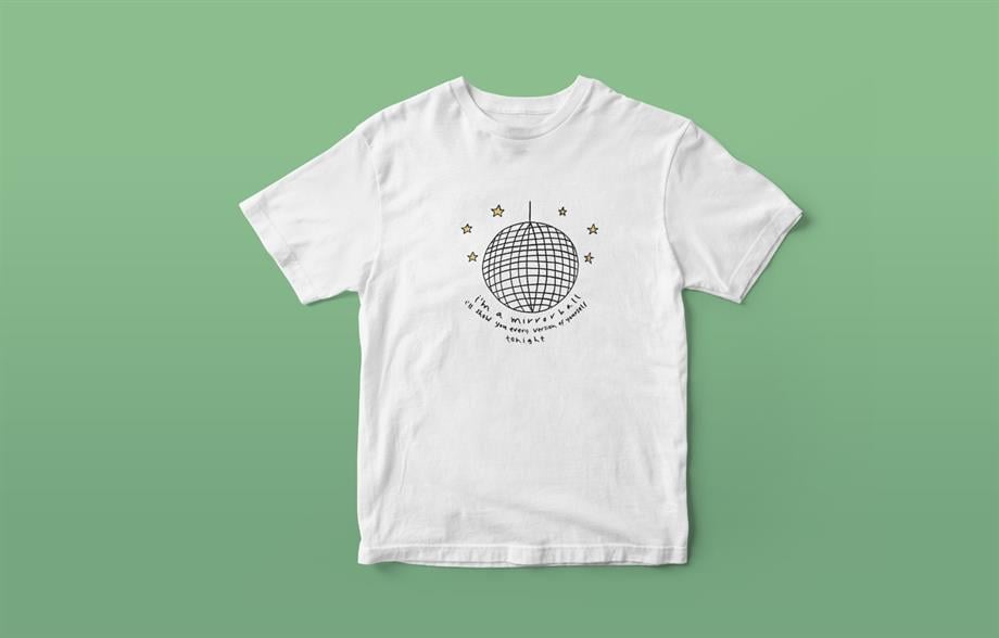 Mirror Ball Baskılı T-shirt