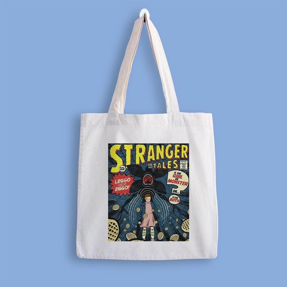 Stranger Things Poster Baskılı Bez Çanta