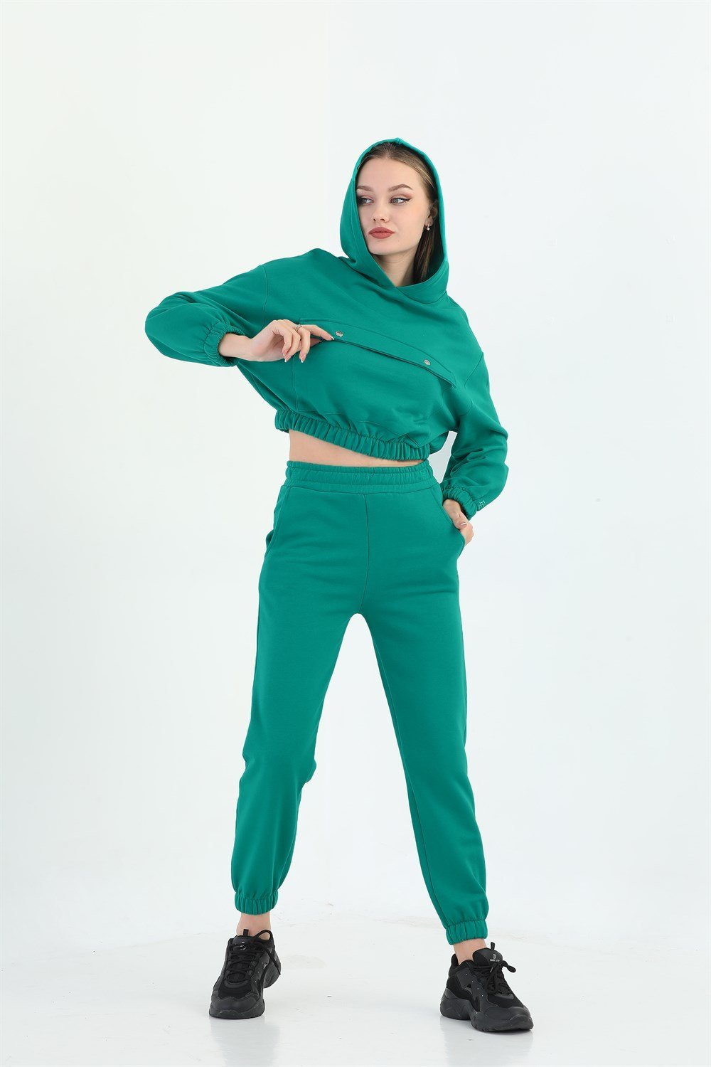 Kapüşonlu Sweatshirt Eşofman Takım