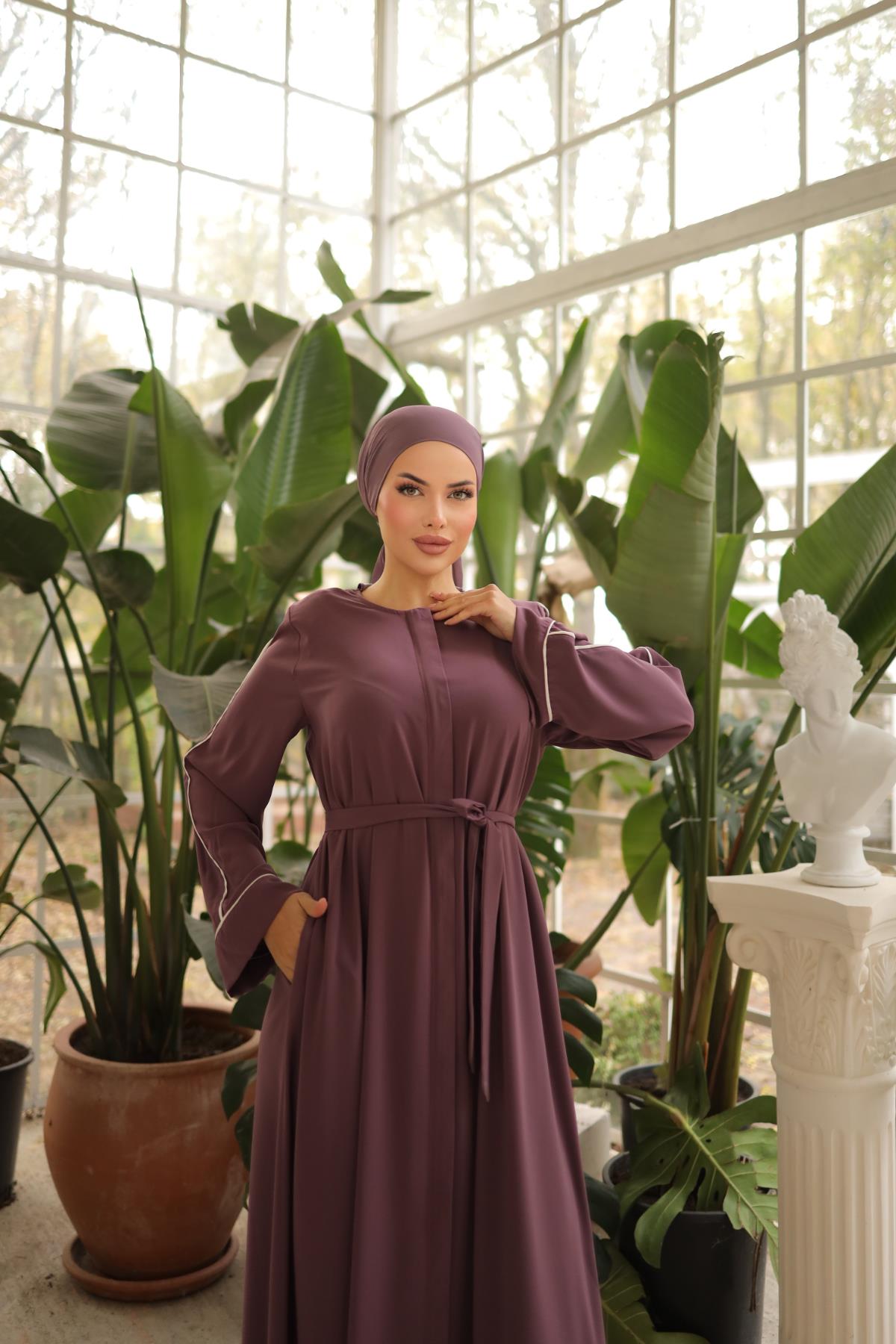 Mürdüm Gizli Patlı Biyeli Abaya Kol Ferace Nsr5058