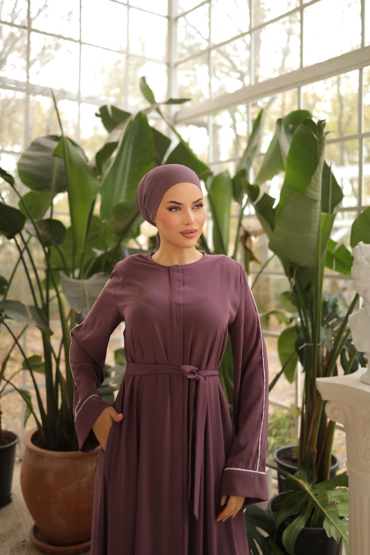 Mürdüm Gizli Patlı Biyeli Abaya Kol Ferace Nsr5058