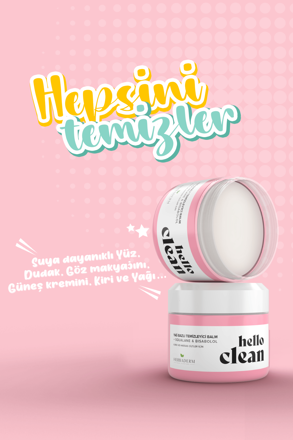 Herbaderm Hello Clean  Kuru ve Hassas Ciltler İçin Yağ Bazını Temizleyici Balm  100 Ml