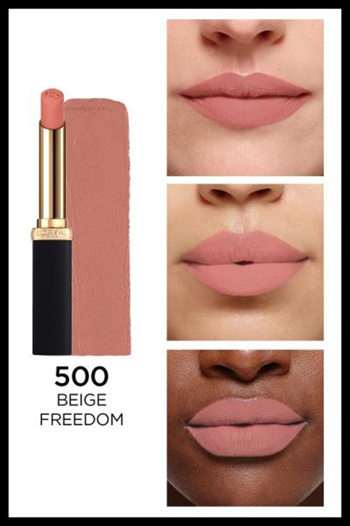 L'Oréal Paris Colors of Worth Color Riche Intense Volume Matte Ruj - 500 Beige Freedom