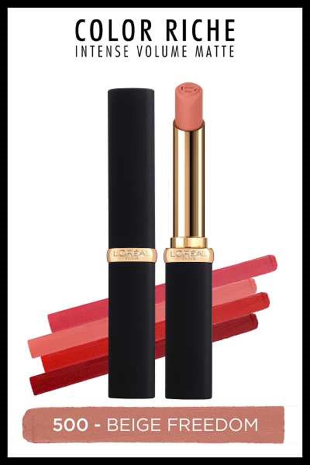 L'Oréal Paris Colors of Worth Color Riche Intense Volume Matte Ruj - 500 Beige Freedom