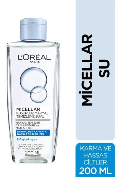 L'Oreal Paris Micellar Makyaj Temizleme Suyu Normalden Ve Karmaya Hassas Ciltler İçin 200 ml