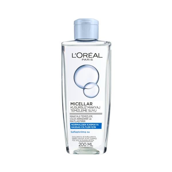 L'Oreal Paris Micellar Makyaj Temizleme Suyu Normalden Ve Karmaya Hassas Ciltler İçin 200 ml