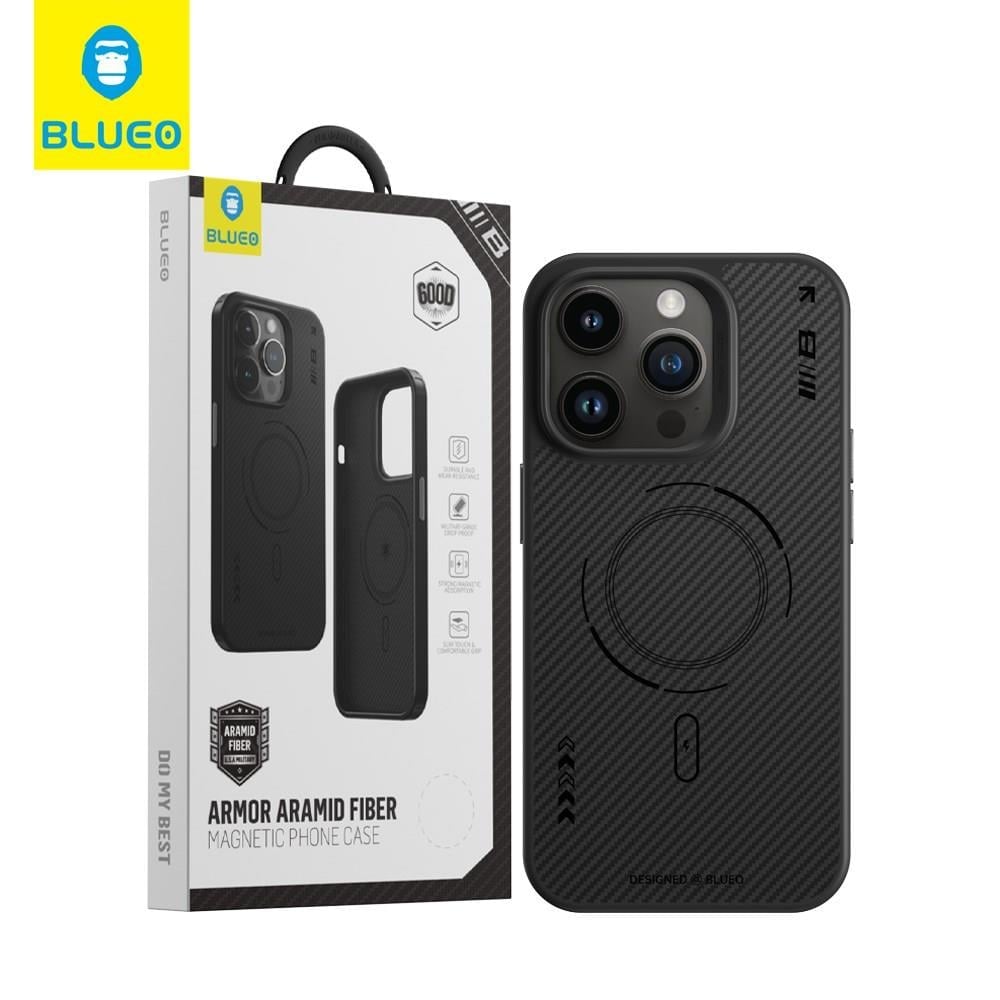  iPhone 15 Pro Max Uyumlu Air Armor Aramid Fiber Anti-drop 1500D Magsafe Destekli Telefon Kılıfı