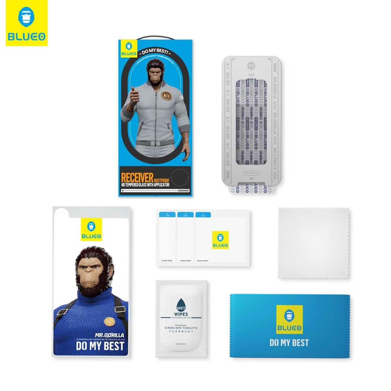 Anti-Dust HD iPhone 15 Pro Max Uyumlu  Ahize ve Ekran Toz Çizik Önleyici Cam Ekran Koruyucu Aparatlı