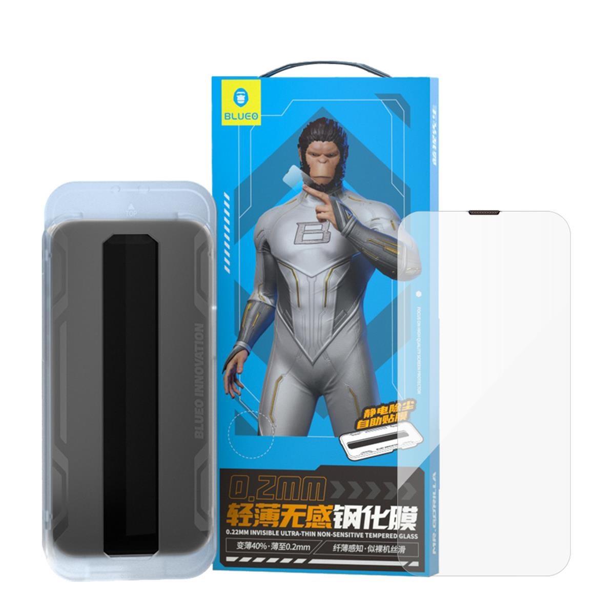 Blueo 0.2MM Ultra-Thin HD Uygulama Aparatlı Cam Ekran Koruyucu iP 14 Pro Max
