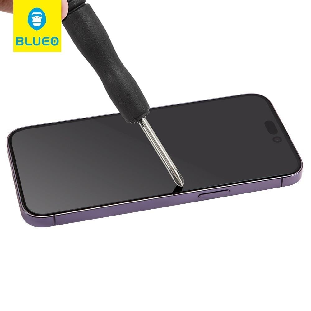 Blueo 15 Pro Uyumlu Uygulama Aparatlı Corning Gorilla Anti-static Cam Ekran Koruyucu Darbe Emici