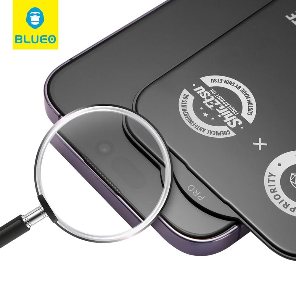 Blueo 15 Pro Uyumlu Uygulama Aparatlı Corning Gorilla Anti-static Cam Ekran Koruyucu Darbe Emici