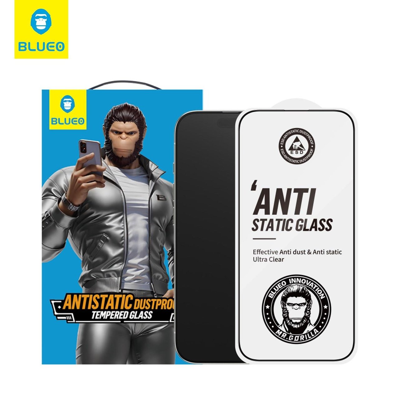 Blueo Anti Static HD iPhone 14 Plus Uyumlu Toz Çizilme Parmak izi Önleyici Full Cam Ekran Koruyucu