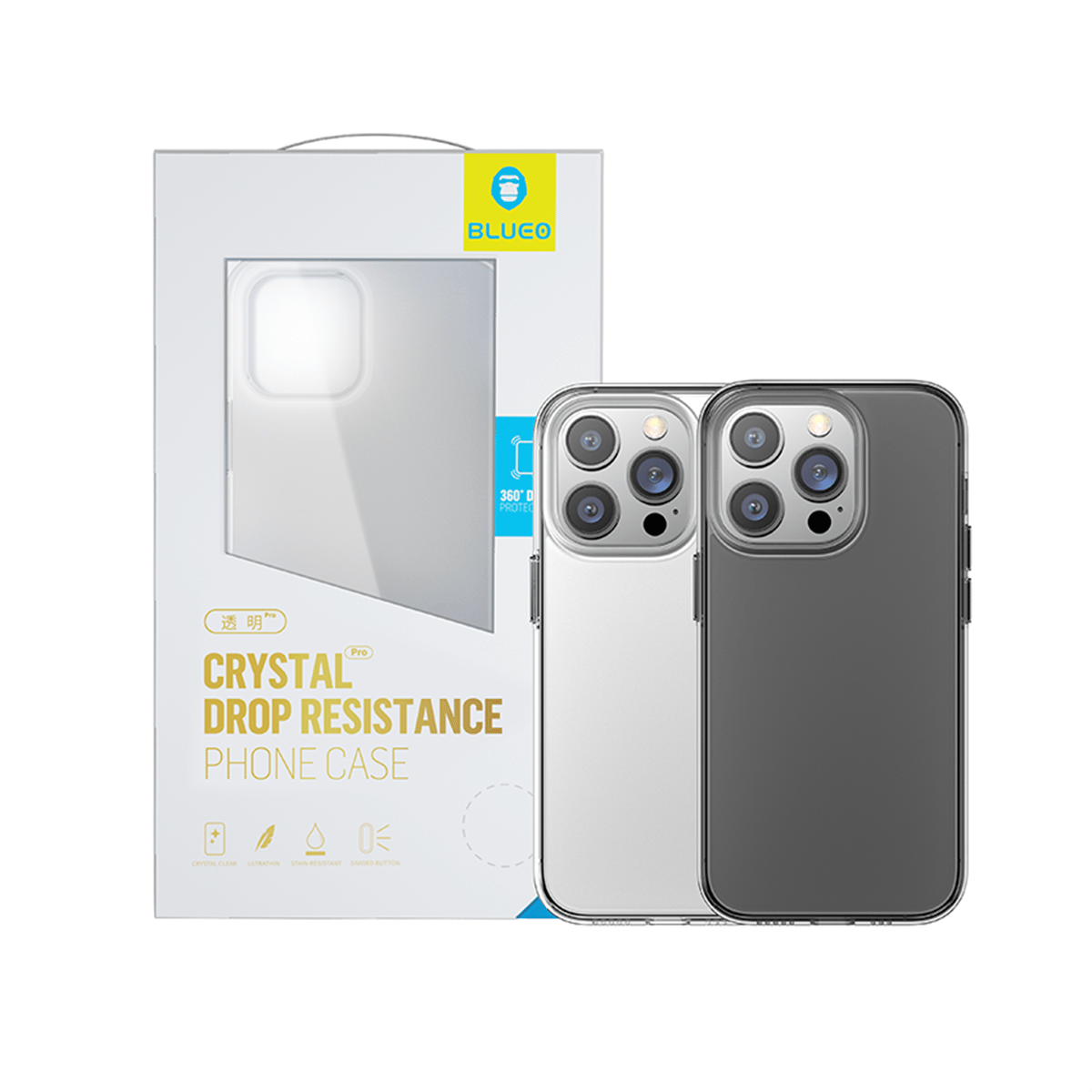 Blueo Crystal Pro Drop Resistance Kılıf iP 14 Pro Max