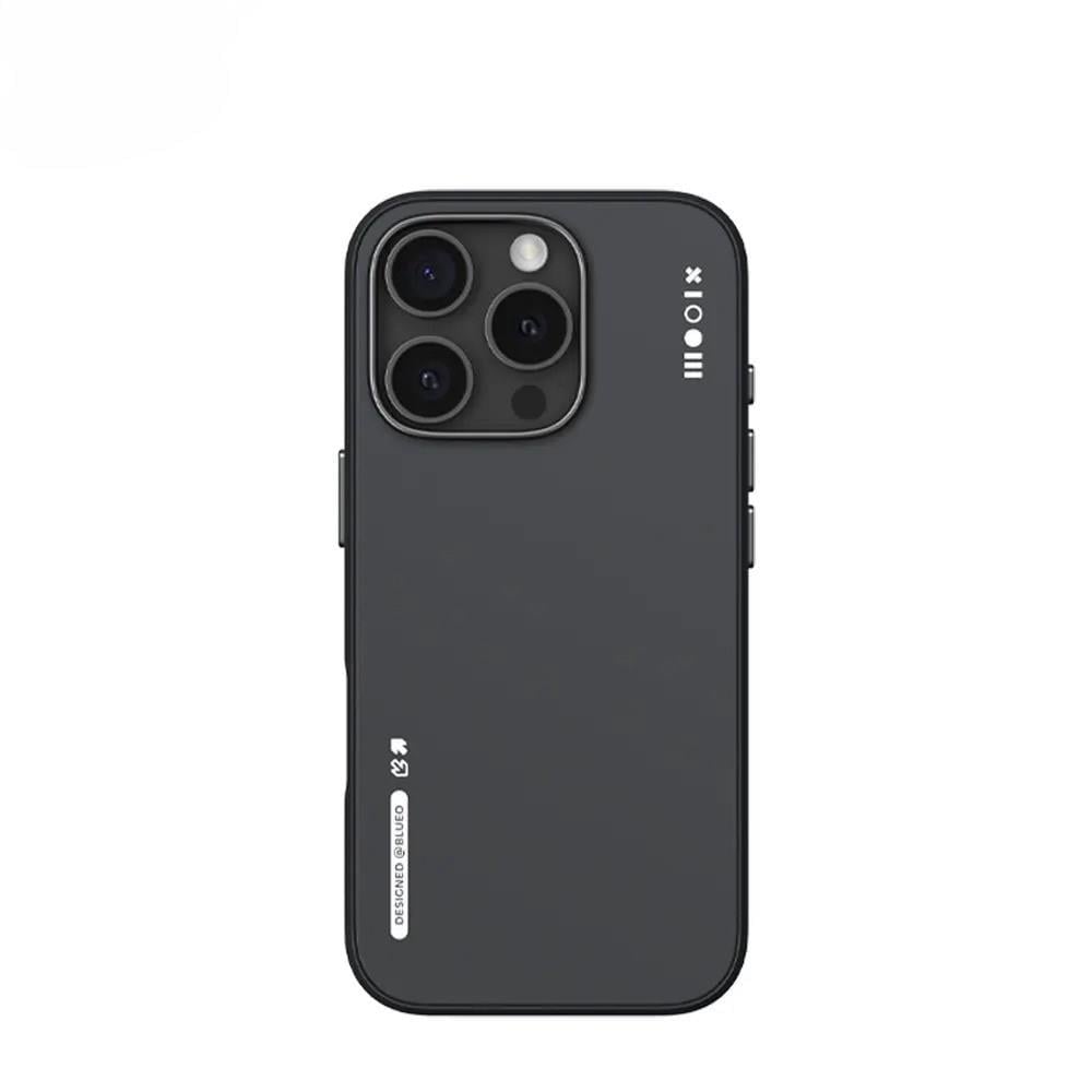 Blueo iPhone 16 Pro Max Dual Color Liquid Silicone Magnetic Telefon Kılıfı Siyah