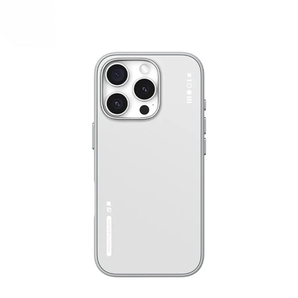 Blueo iPhone 16 Pro Uyumlu Dual Color Liquid Silikon Magsafe Beyaz Telefon Kılıfı