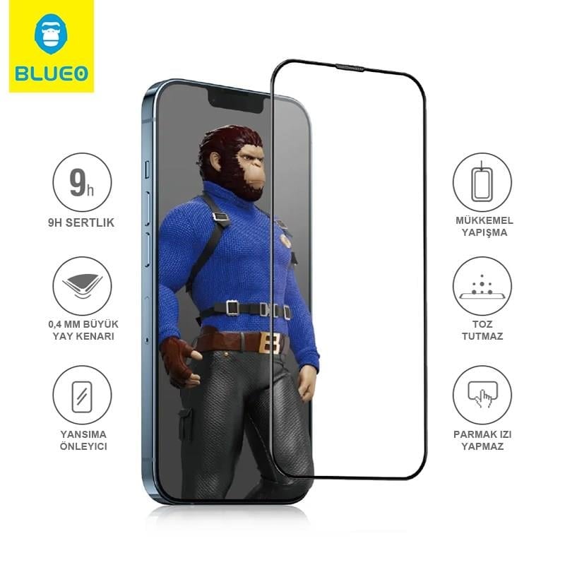 Corning Gorilla iPhone 14 Uyumlu Çizilme ve Darbelere Ekstra Dayanıklı HD Cam Ekran Koruyucu
