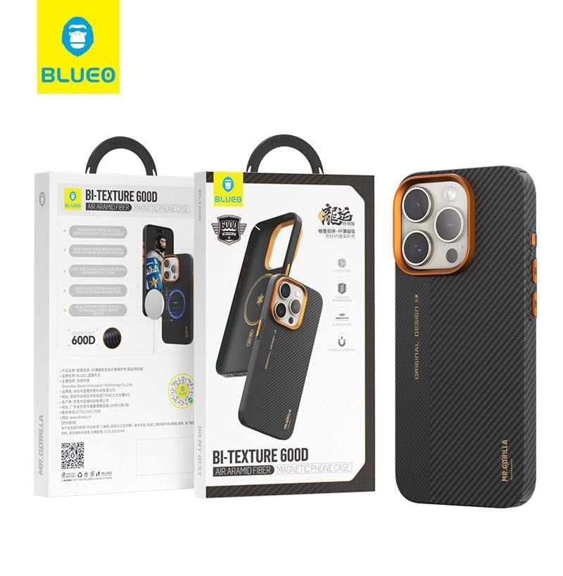 iP 15 Pro 2024 Air Aramid Fiber Magnetic 600 D Turuncu Kılıf
