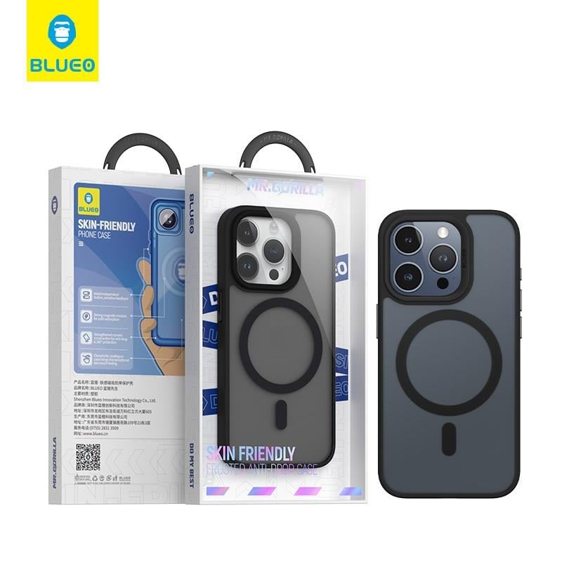 iP 15 Pro Max Uyumlu Frosted Dual Color Skin Friendly Magsafe Kılıf Siyah