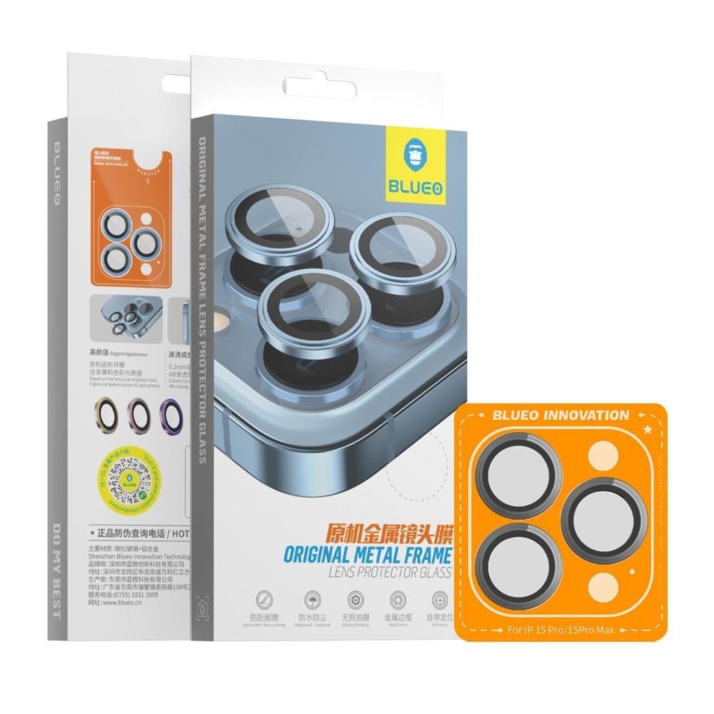 Ip 15 Pro Max Uyumlu Orijinal Metal Çerçeve Kamera Lens Koruyucu Gri