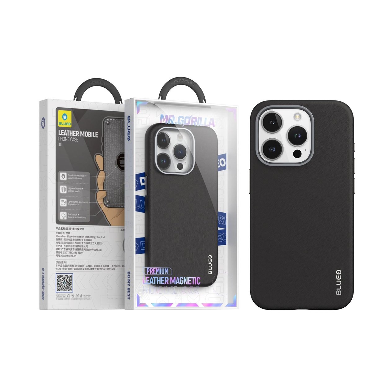 iP 15 Pro Uyumlu Deri Premium Magsafe Kılıf Siyah