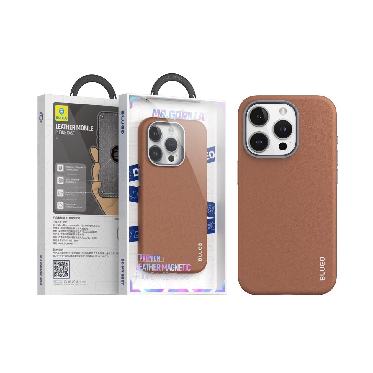 iP 15 Pro Uyumlu Deri Premium Magsafe Kılıf Kahverengi