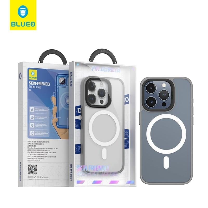 iP 15 Uyumlu Frosted Dual Color Skin Friendly Magsafe Kılıf Gri