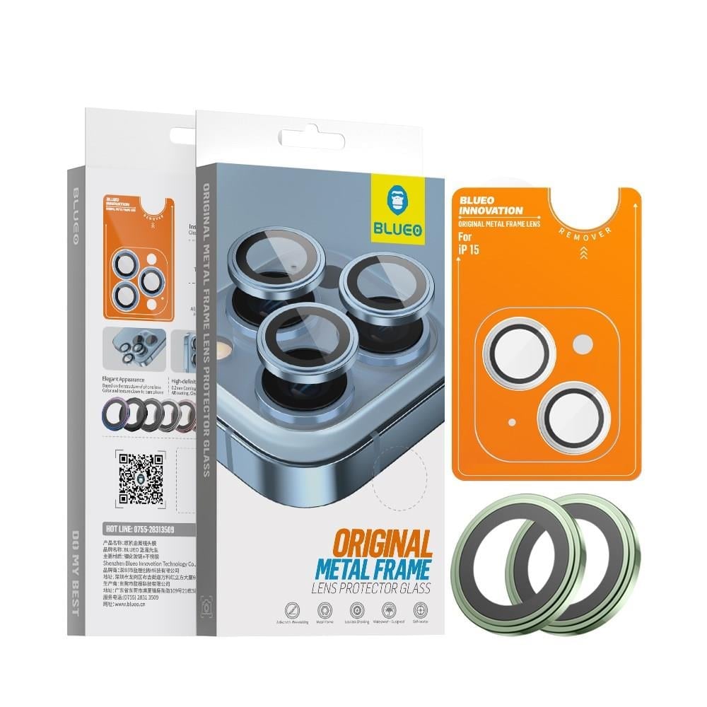 iP 15/iP 15 Plus Metal Çerçeve Lens Koruyucu Yeşil