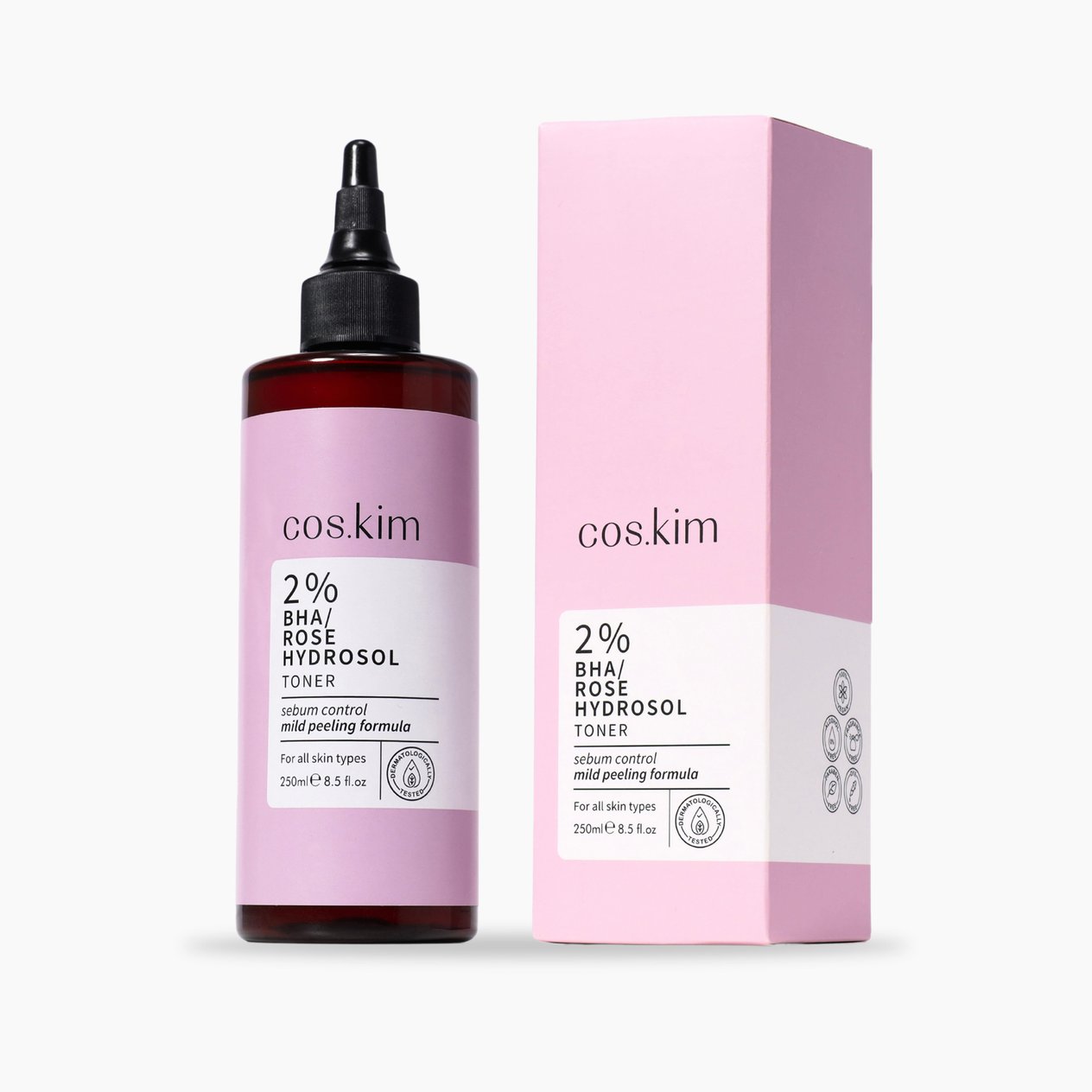 %2 BHA+Gül Suyu Gözenek Sıkılaştırıcı Siyah Nokta Karşıtı Tonik | 2% BHA/Rosa Hydrosol Toner 250 ml
