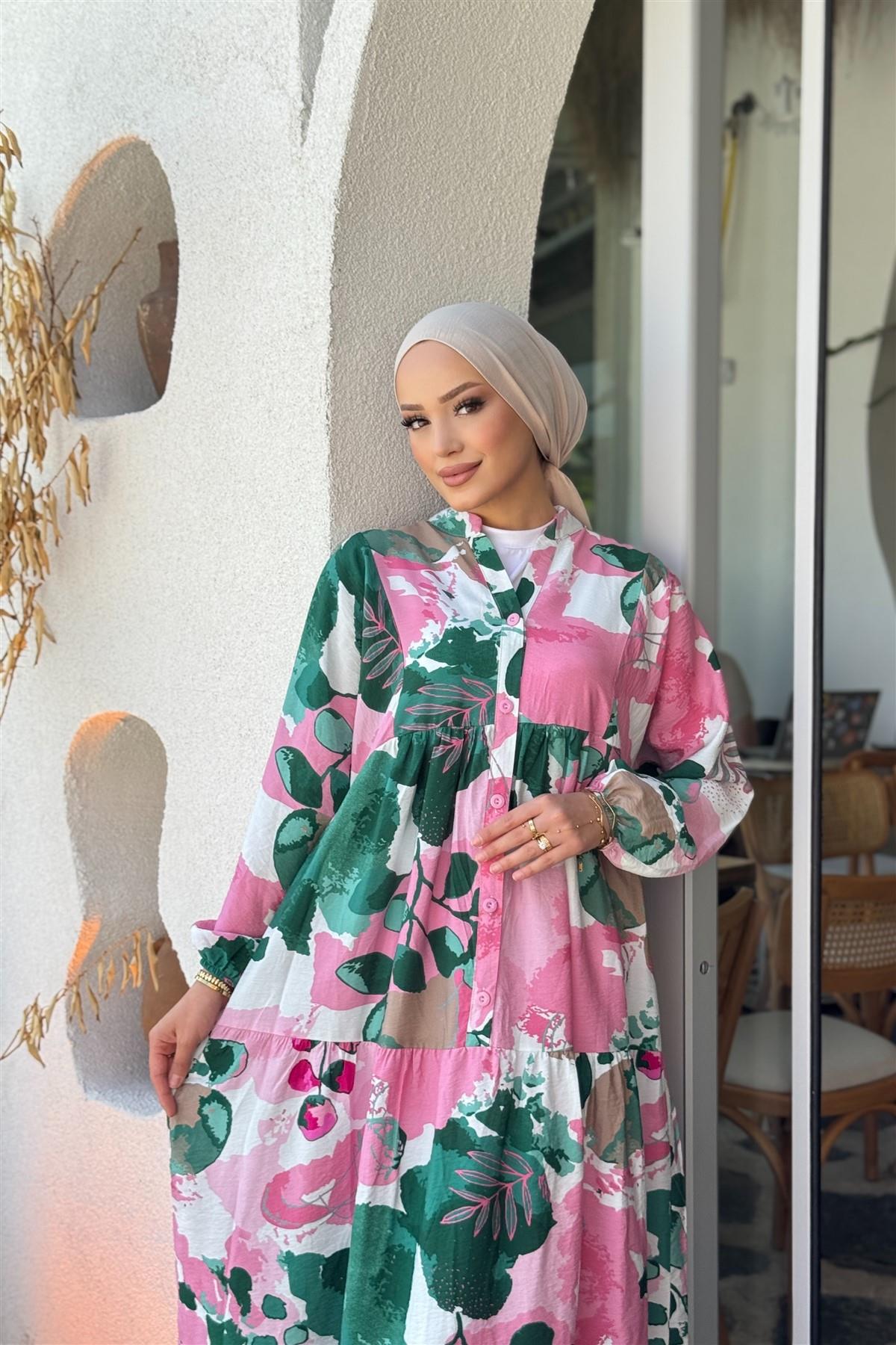 Viscon Elbise Pembe