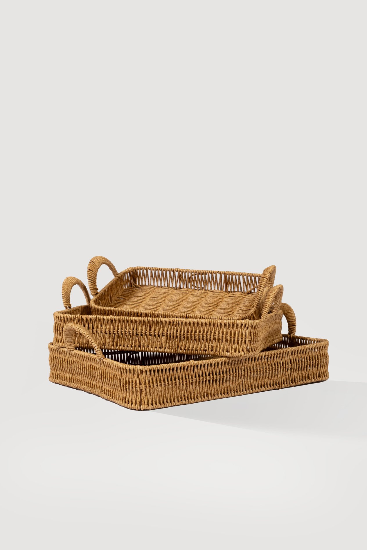 Plateaux Rattan Tepsi Seti