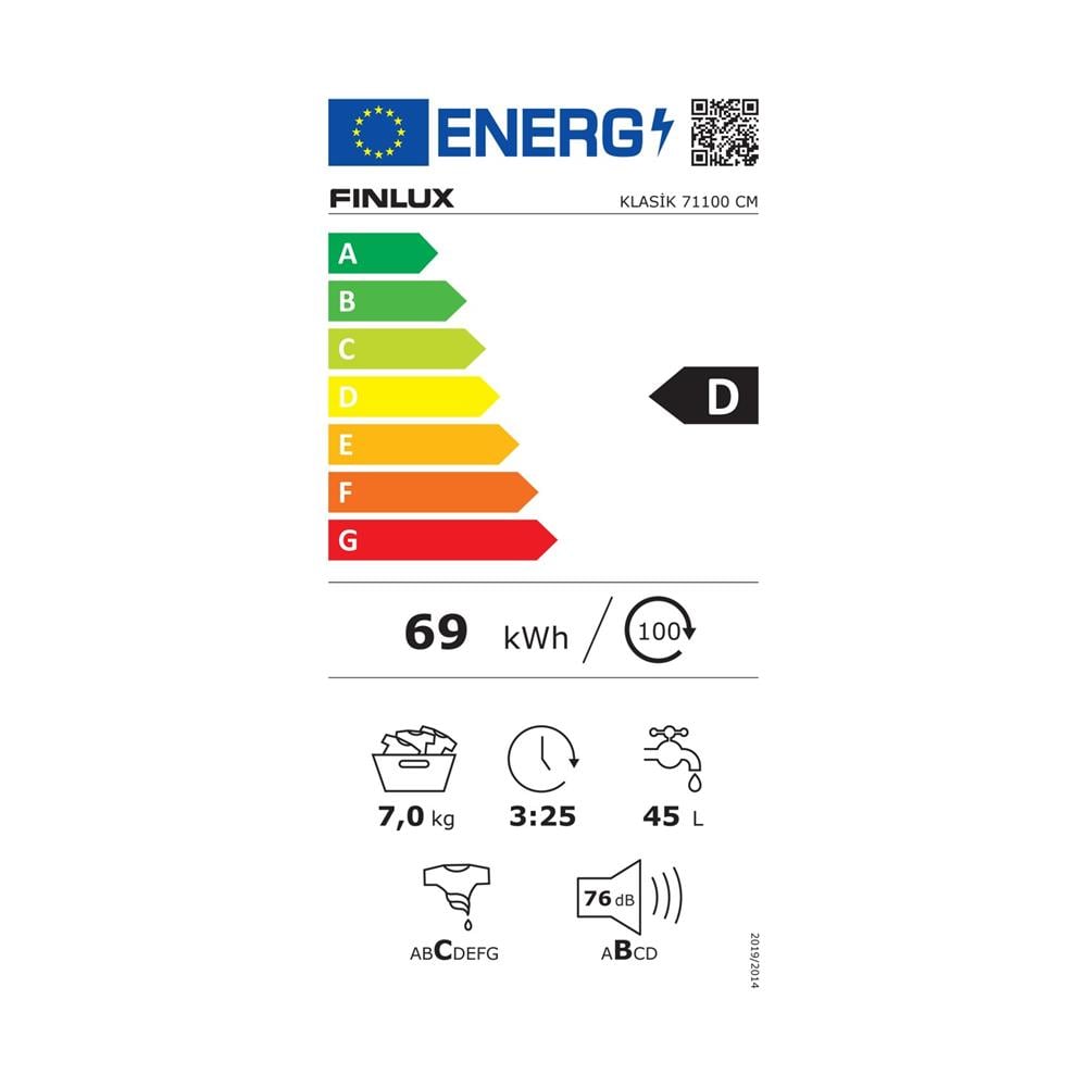 Finlux Klasik 71100 CM D Enerji Sınıfı 7 Kg 1000 Devir Çamaşır Makinesi