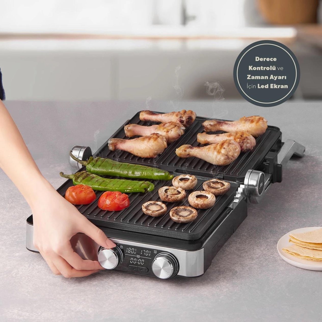 HOMEND GRILLIANT 1340H TOST MAKİNESİ INOX