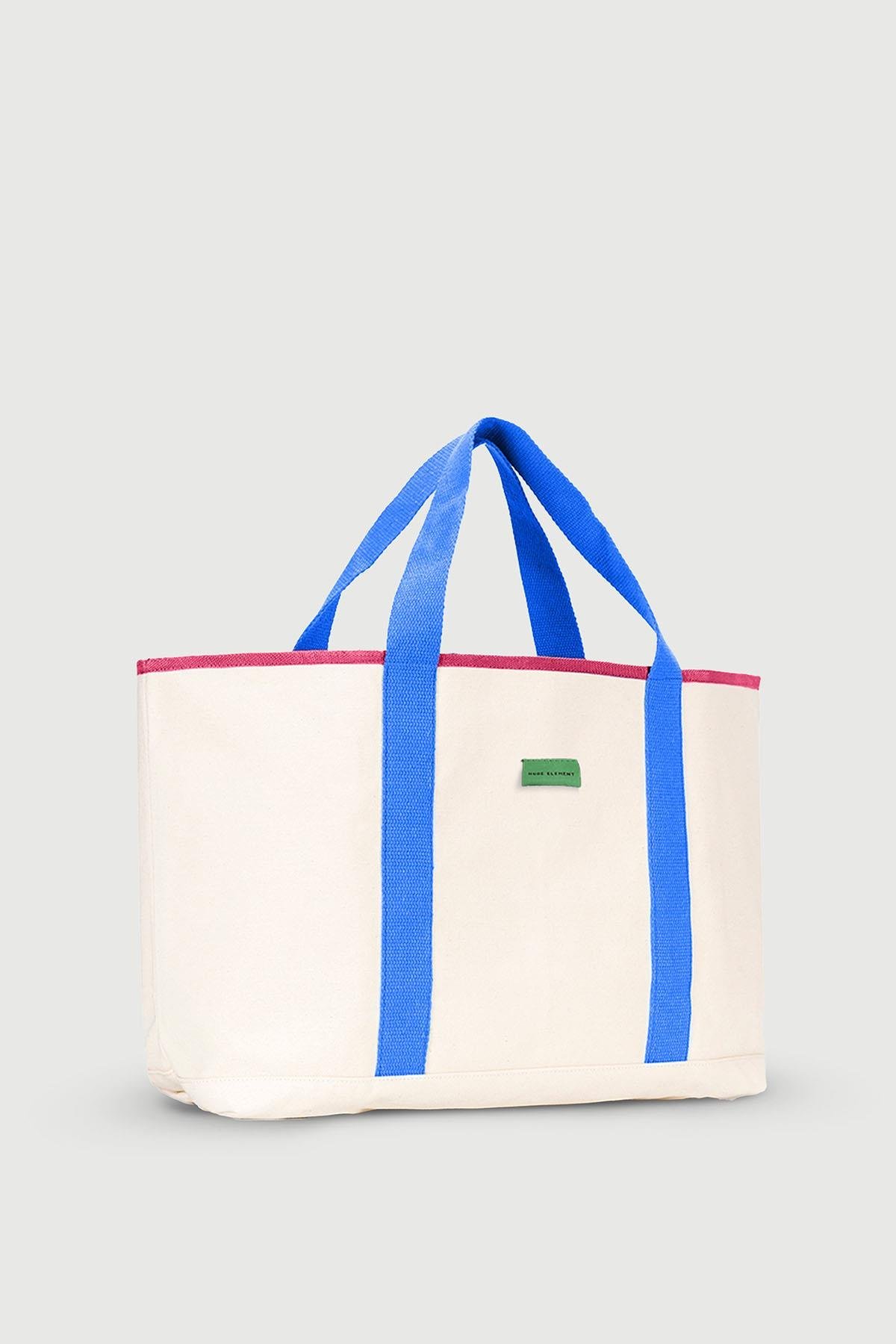 Huge Extra Large Linen Bag Blue Pink