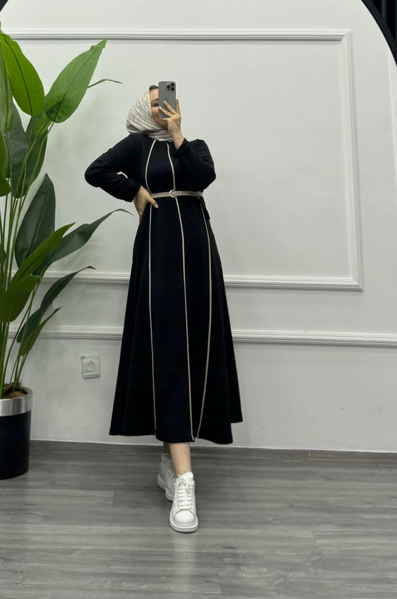 Bqre Oysho kemerli Elbise Siyah (4102)