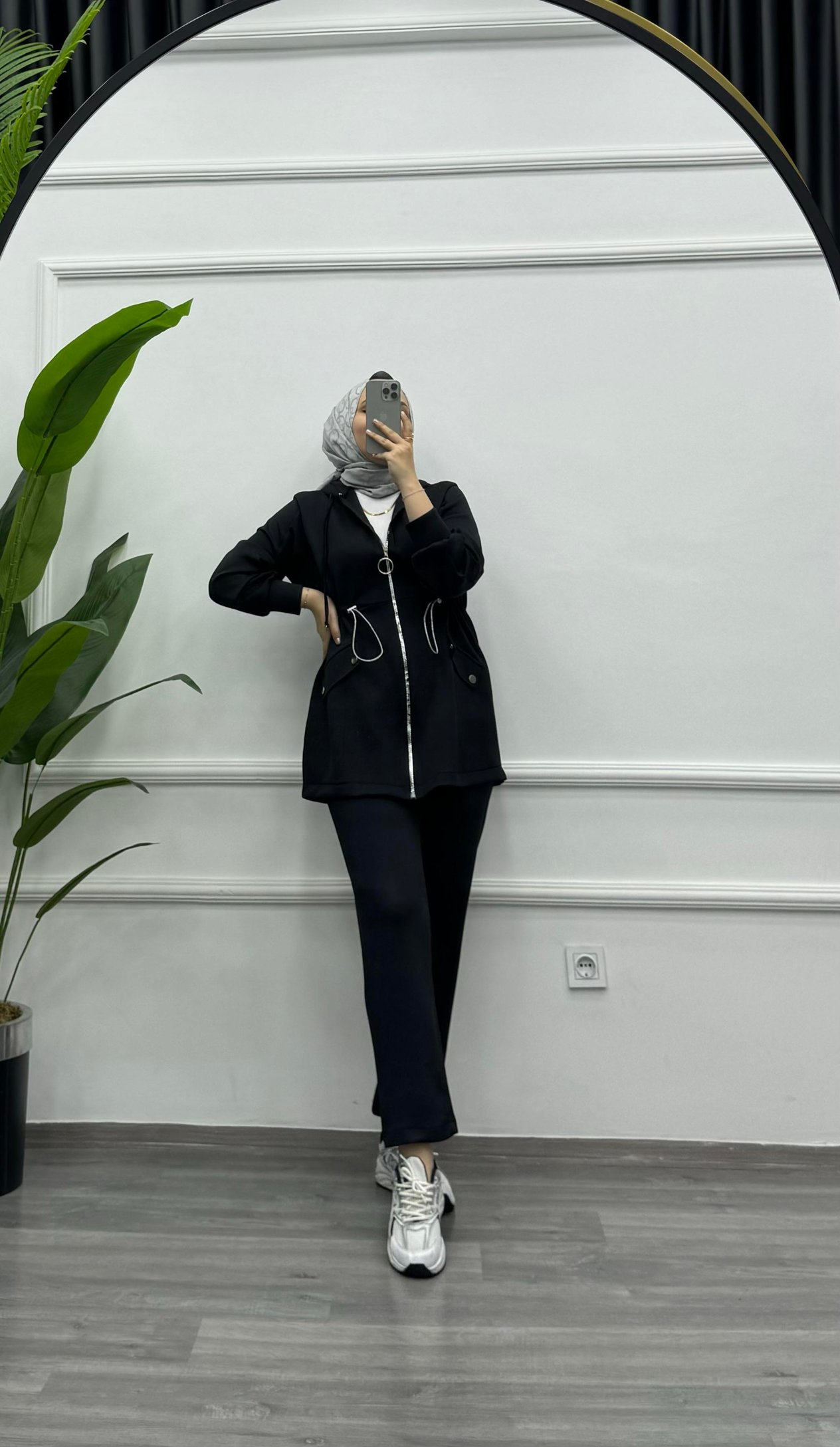 Plise Bel Sıkmıklı Oyşho Spor takım Siyah (22586)