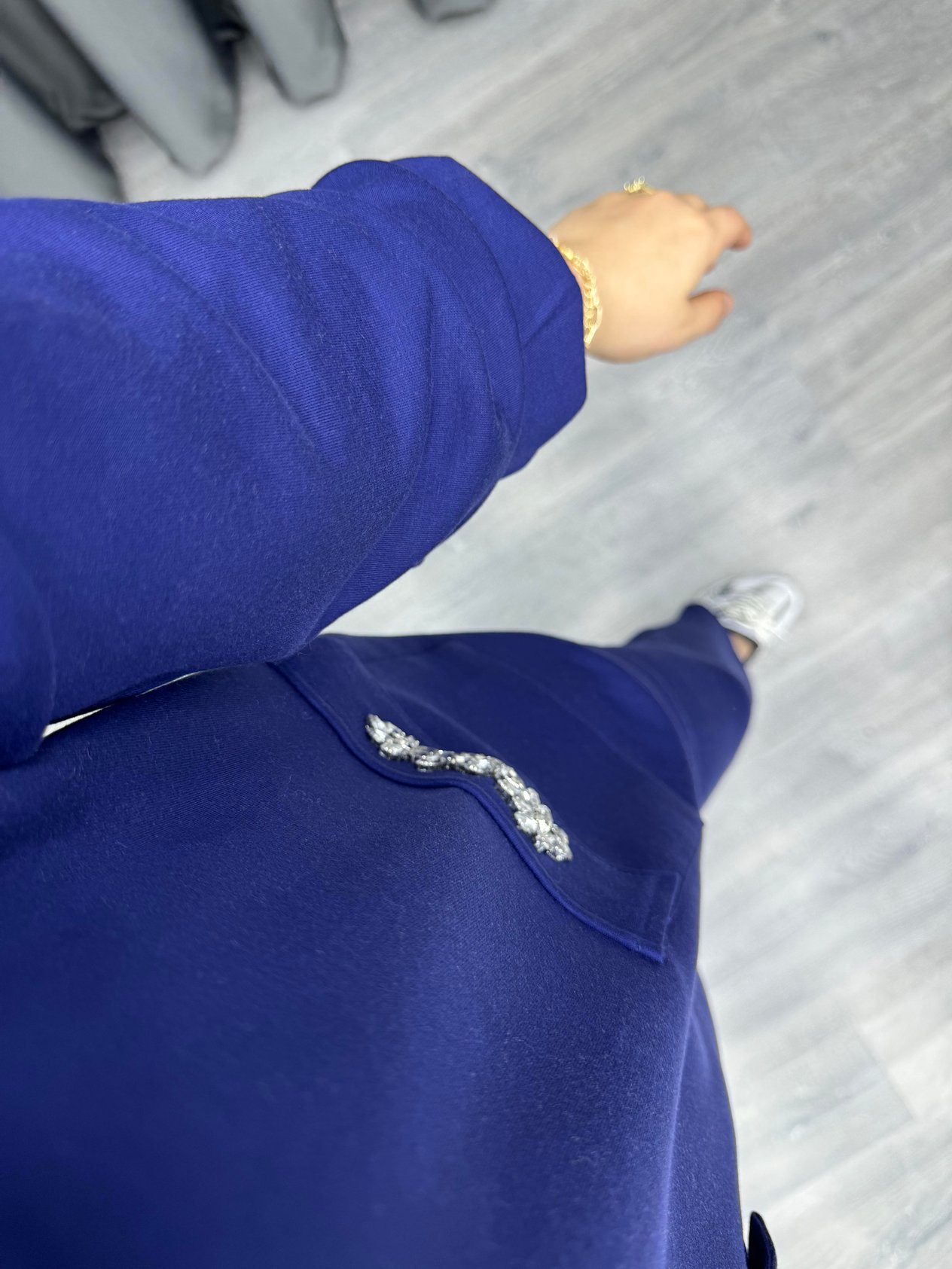 Plise Oyşho Kumaş Takım Lacivert  (22594)
