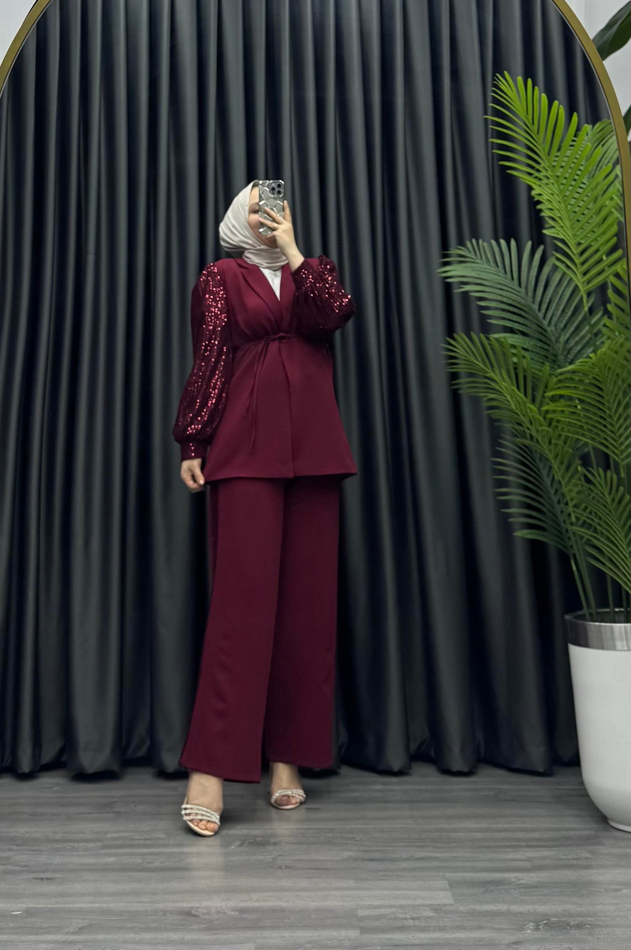 Qup kolları pul Takım Bordo (2103)